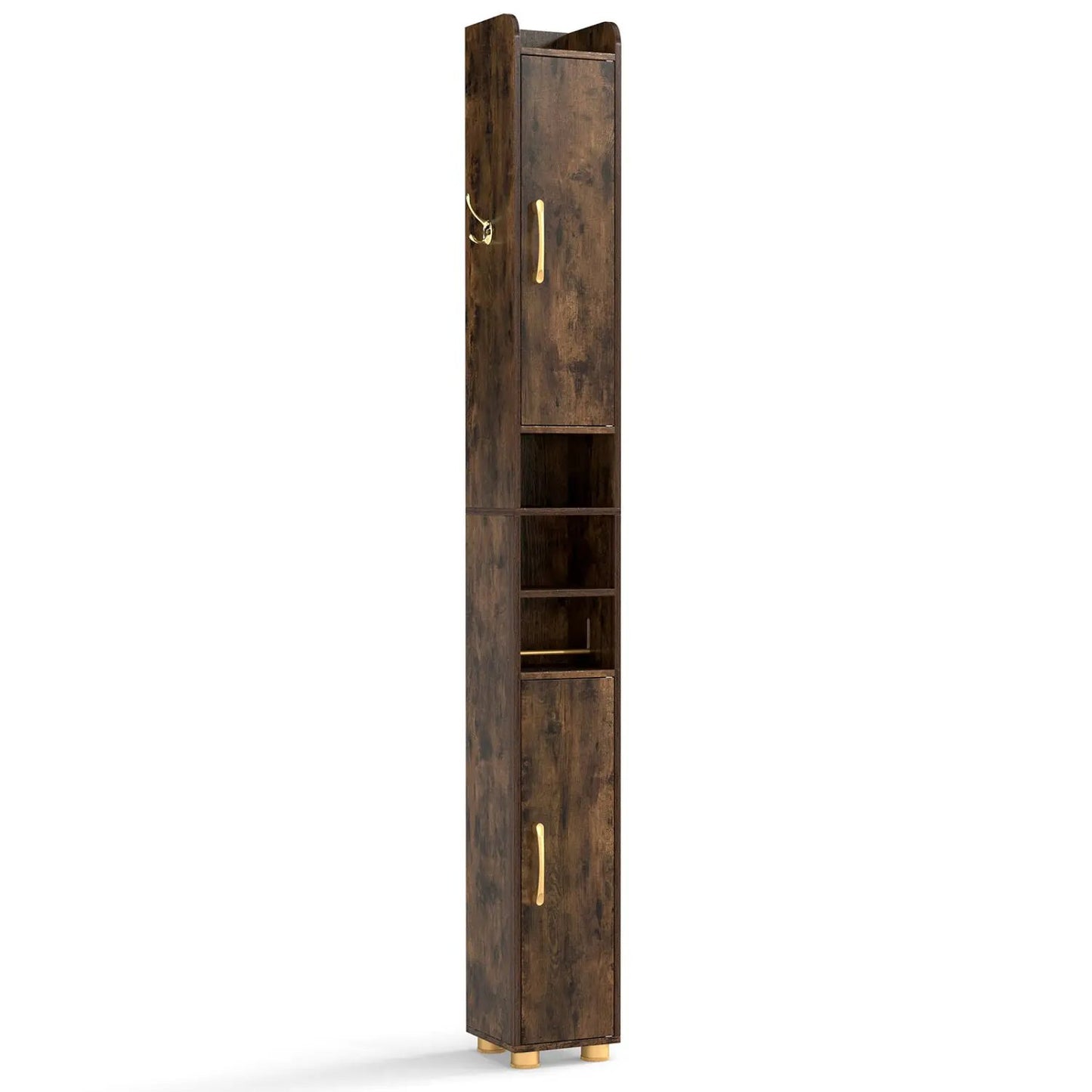 Slim Bath Storage Cabinet with Shelves and Holder