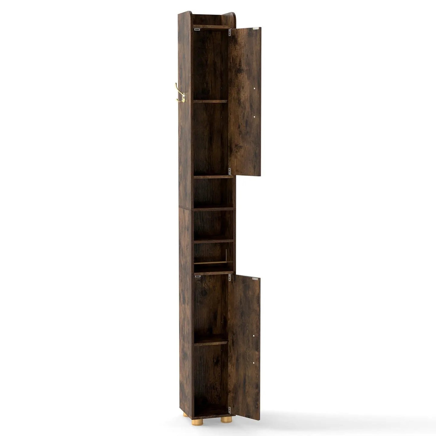Slim Bath Storage Cabinet with Shelves and Holder