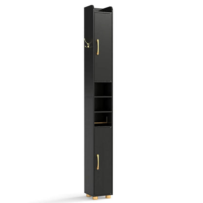 Slim Bath Storage Cabinet with Shelves and Holder