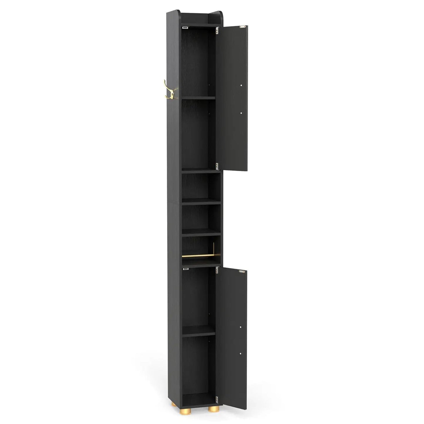 Slim Bath Storage Cabinet with Shelves and Holder