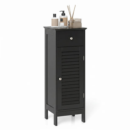 DirectDeals narrow black bathroom cabinet with top drawer and louvered door, adjustable shelf on Tampa Home & Garden Store