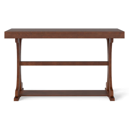 Narrow Console Table Vintage 52 Inch Long with Open Storage Shelf