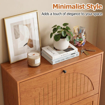 Narrow Shoe Cabinet With Adjustable Shelves