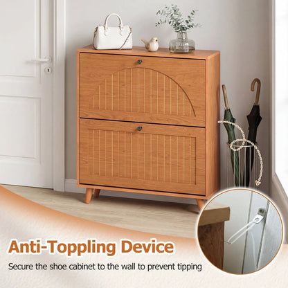 Narrow Shoe Cabinet With Adjustable Shelves