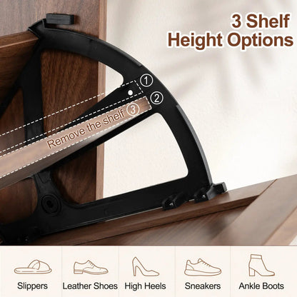 Narrow Shoe Cabinet with Flip Drawers and Shelves