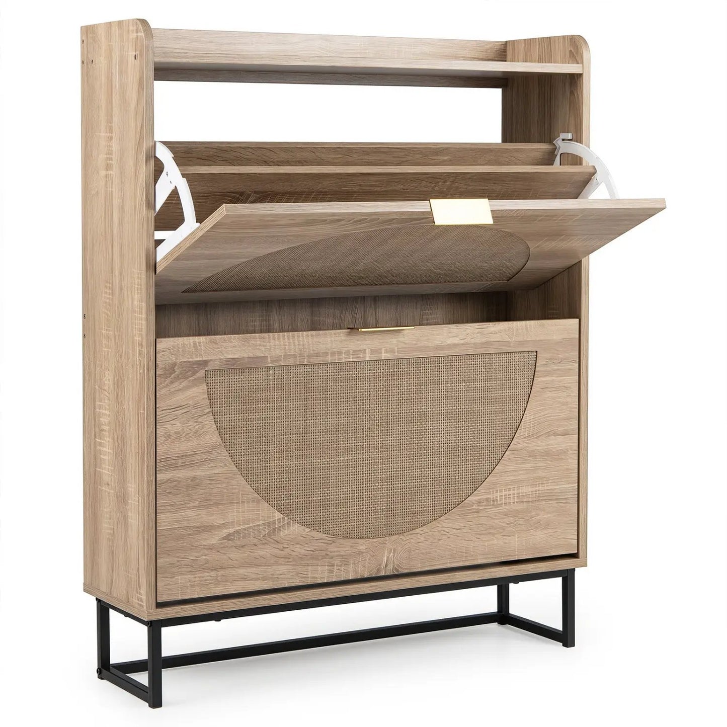 Slim Vertical Shoe Storage Cabinet with Drawers