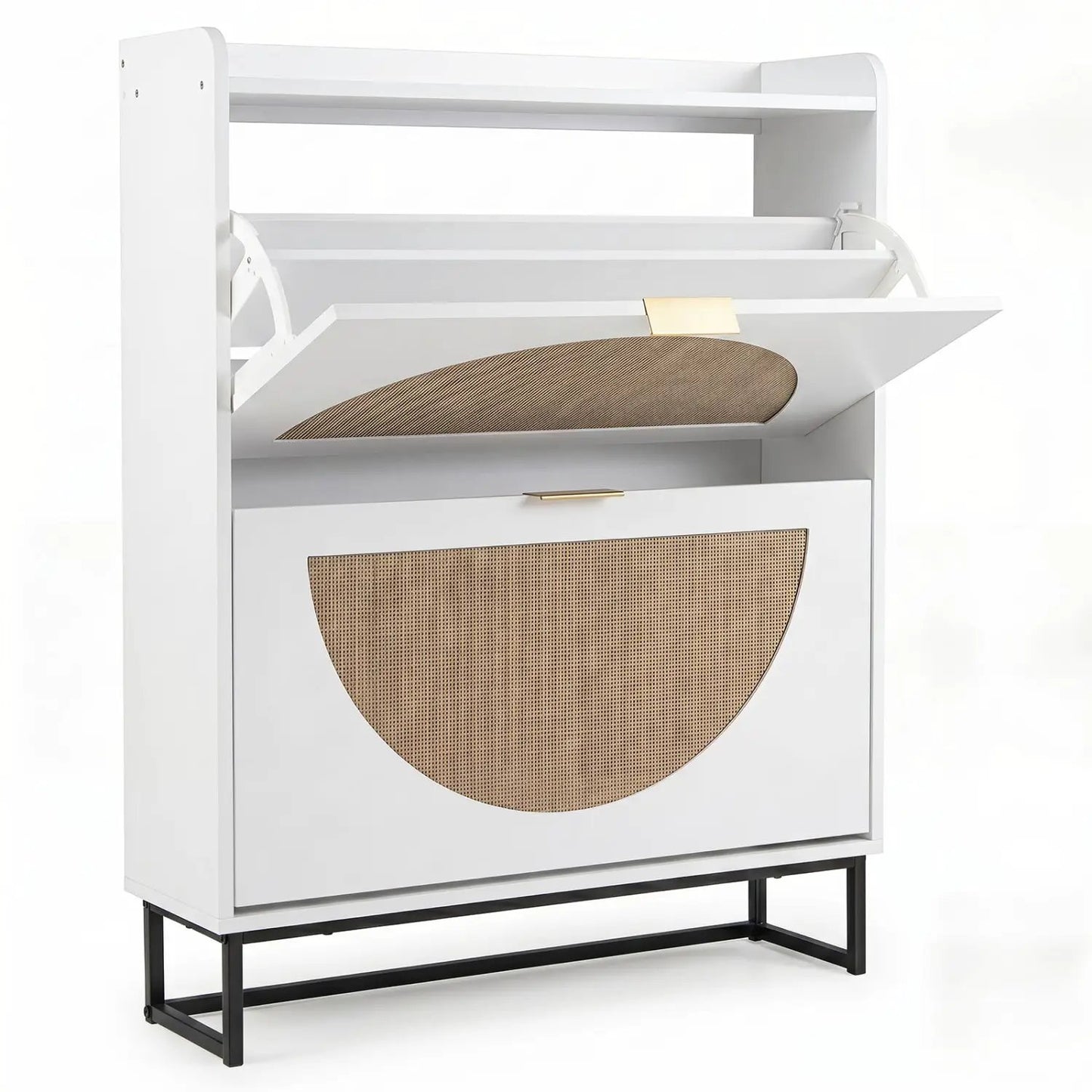 Slim Vertical Shoe Storage Cabinet with Drawers