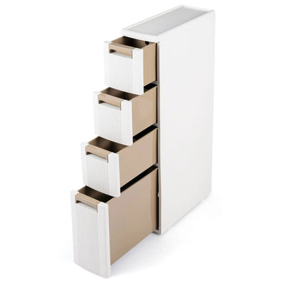 Narrow Storage Cabinet With Drawers and Dividers