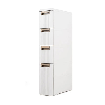 Narrow Storage Cabinet With Drawers and Dividers