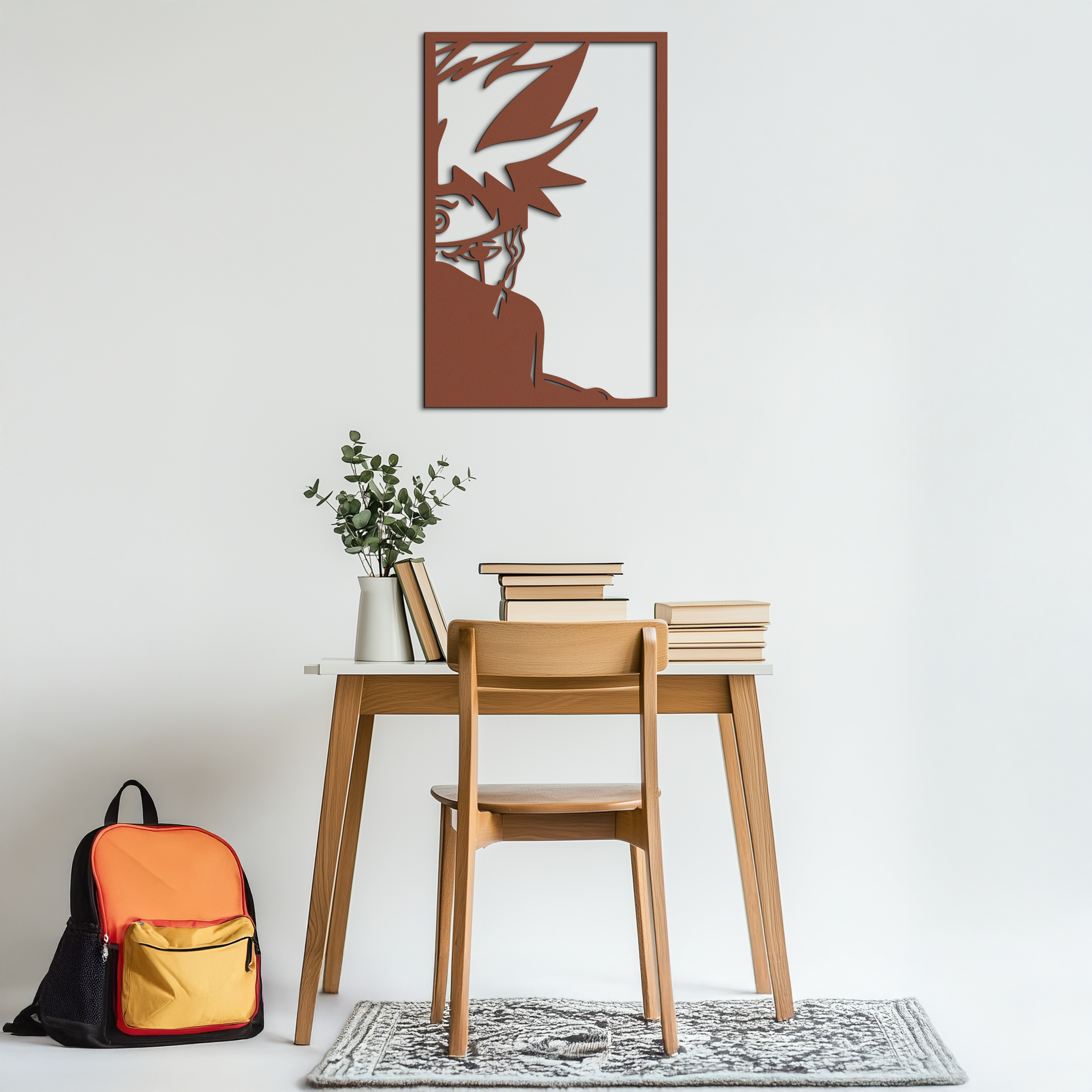 Naruto Inspired Metal Wall Art – Minimalist Ninja Silhouette Panel- KAF624 - Tampa Home & Garden Store