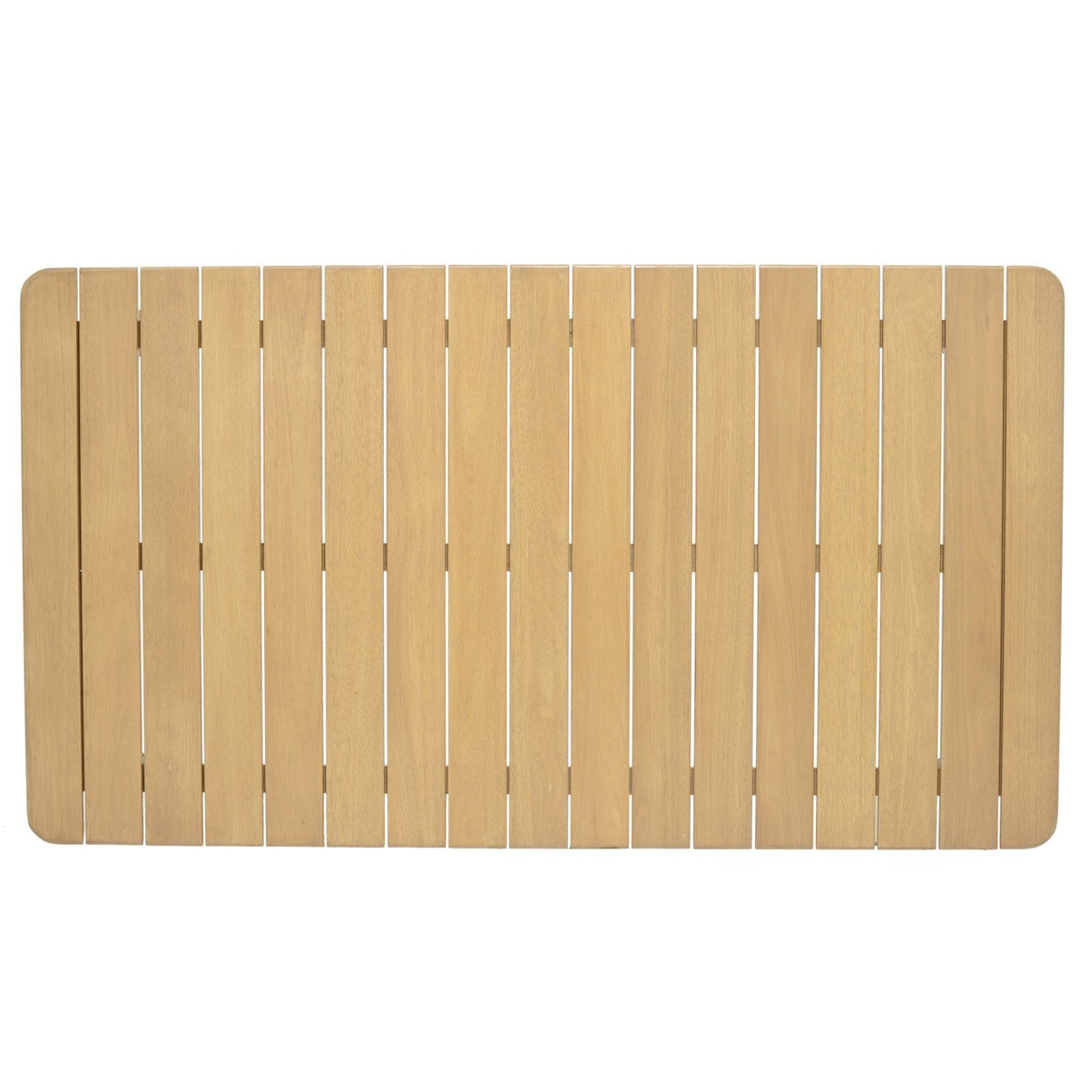 Nassau Rectangular Hardwood Table with natural wood slats for outdoor use on Tampa Home & Garden Store