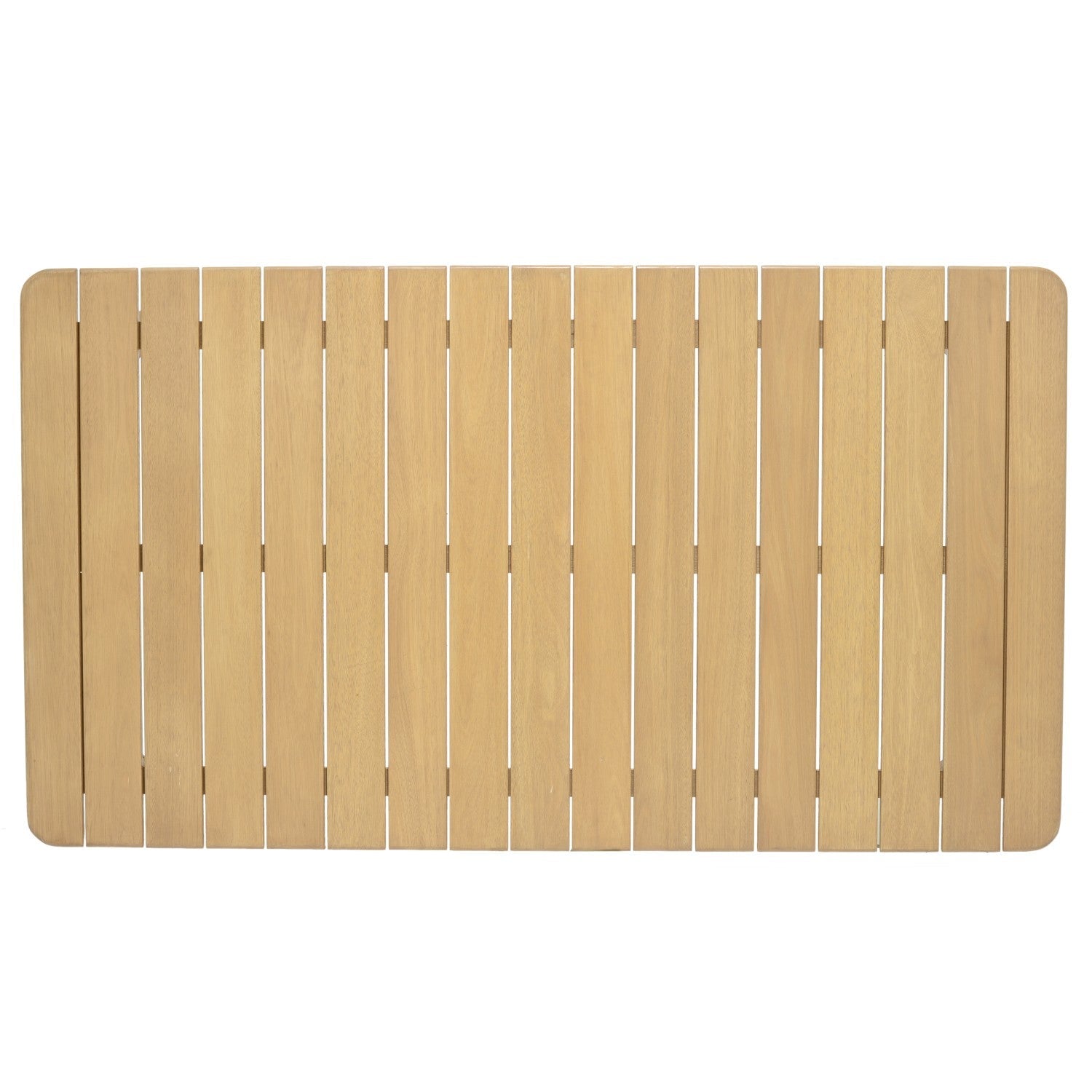 Nassau Rectangular Hardwood Table with natural wood slats for outdoor use on Tampa Home & Garden Store