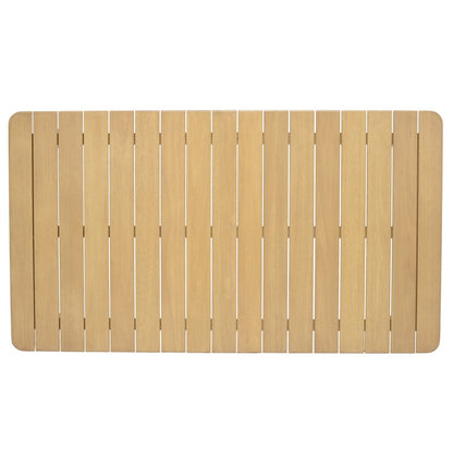 Nassau Rectangular Hardwood Table with natural wood slats for outdoor use on Tampa Home & Garden Store