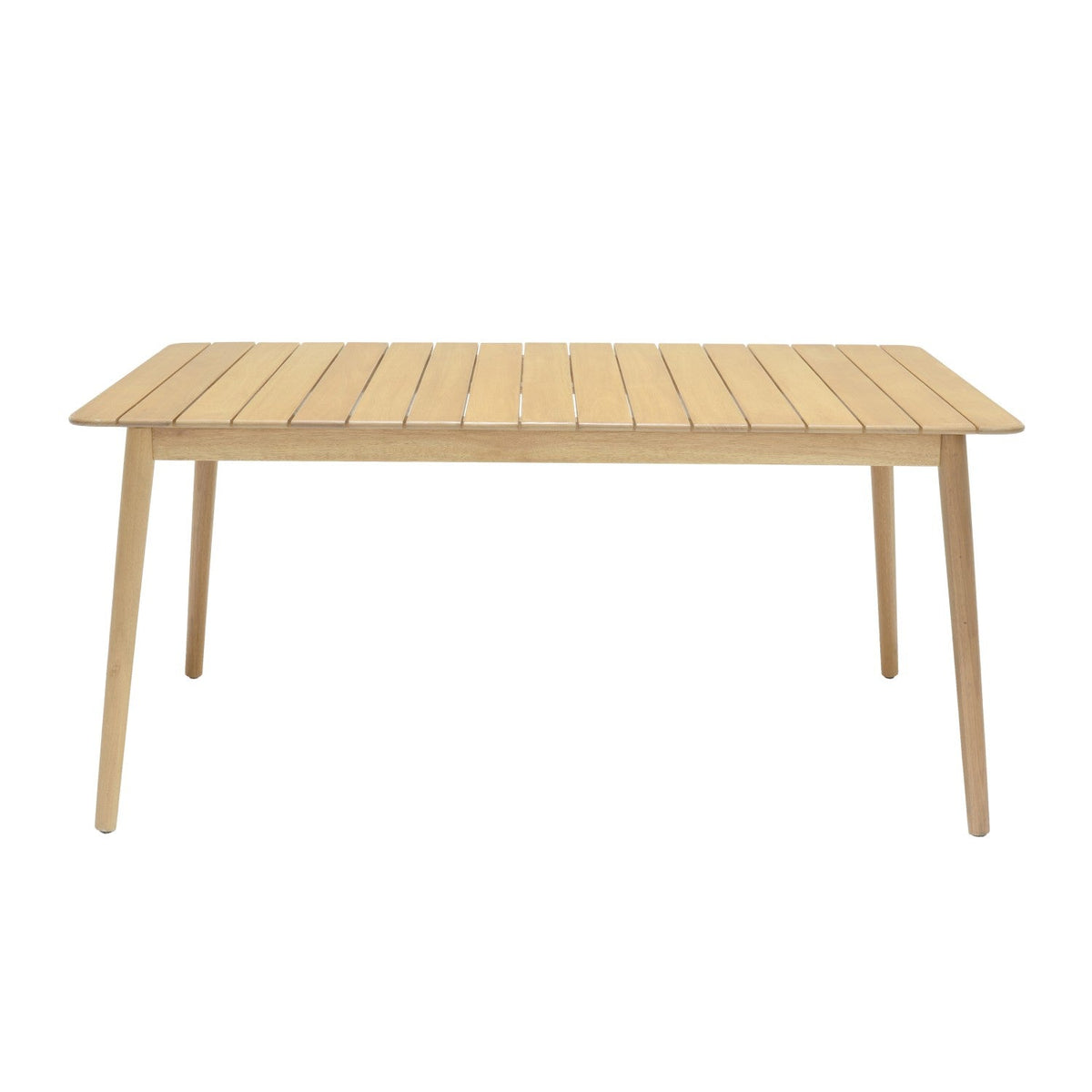 Nassau rectangular hardwood outdoor table with slatted top natural finish by LifestyleGarden US on Tampa Home & Garden Store