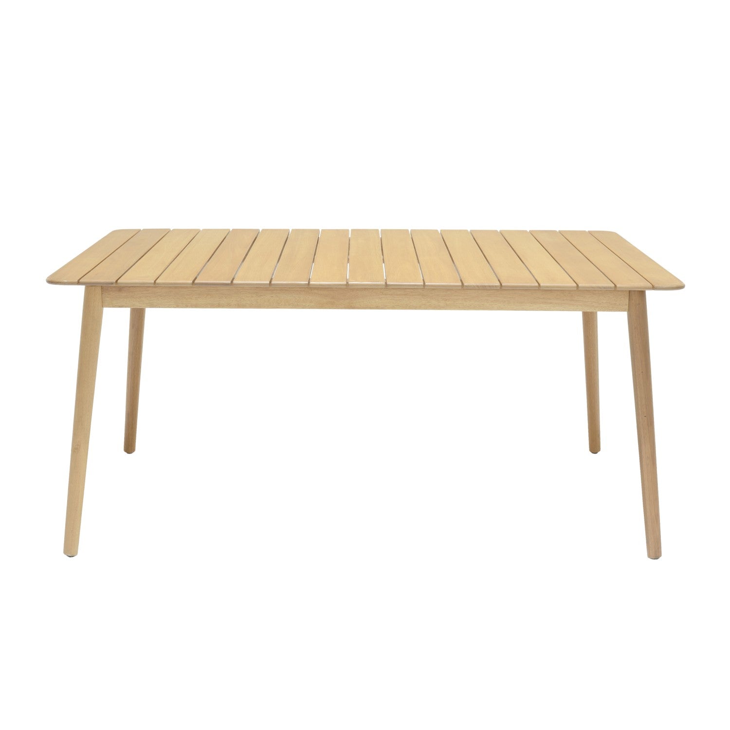 Nassau rectangular hardwood outdoor table with slatted top natural finish by LifestyleGarden US on Tampa Home & Garden Store