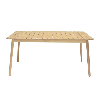 Nassau rectangular hardwood outdoor table with slatted top natural finish by LifestyleGarden US on Tampa Home & Garden Store