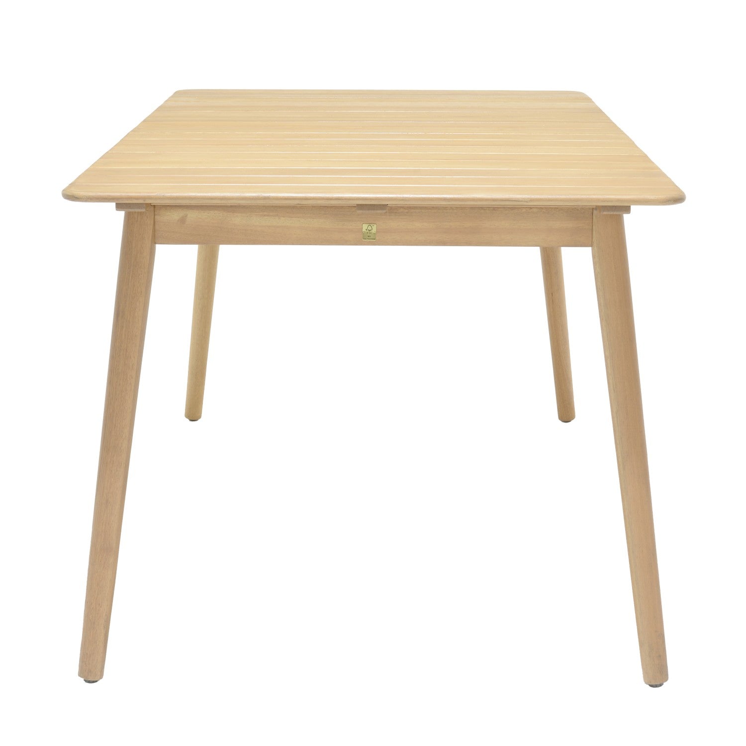 Nassau rectangular hardwood outdoor table by LifestyleGarden US with slatted natural wood top on Tampa Home & Garden Store