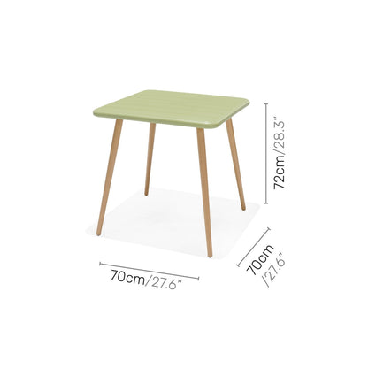Nassau Square Table sage green Social Plastic top with wooden legs outdoor table 70x70 cm on Tampa Home & Garden Store