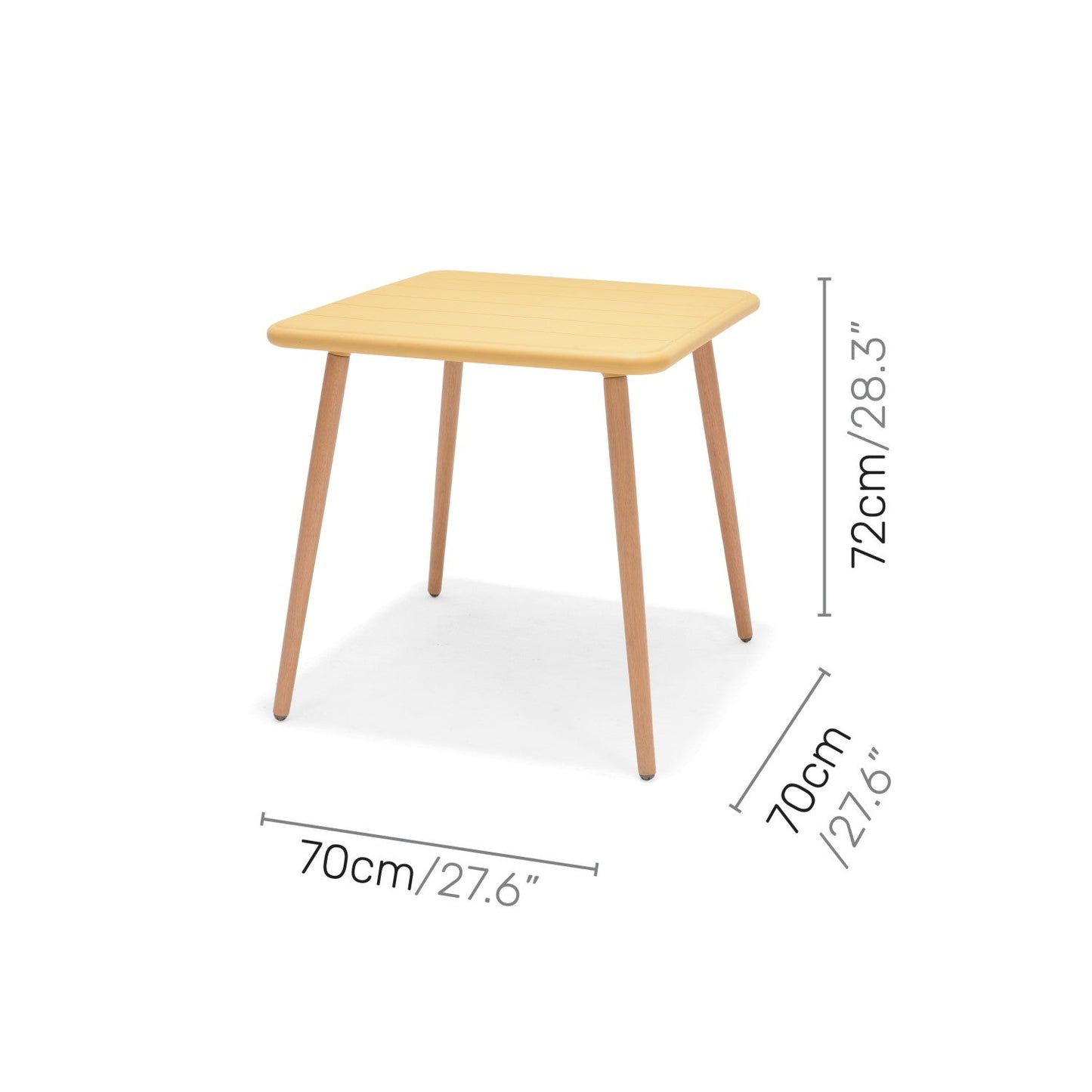 Nassau Square Table Honey Yellow Social Plastic outdoor table by LifestyleGarden US on Tampa Home & Garden Store