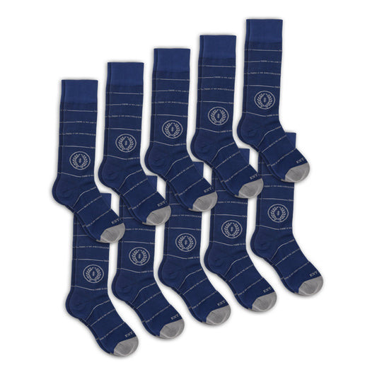 DeadSoxy NFF 10-Pack socks, blue crew socks with gray toe and laurel emblem on Tampa Home & Garden Store