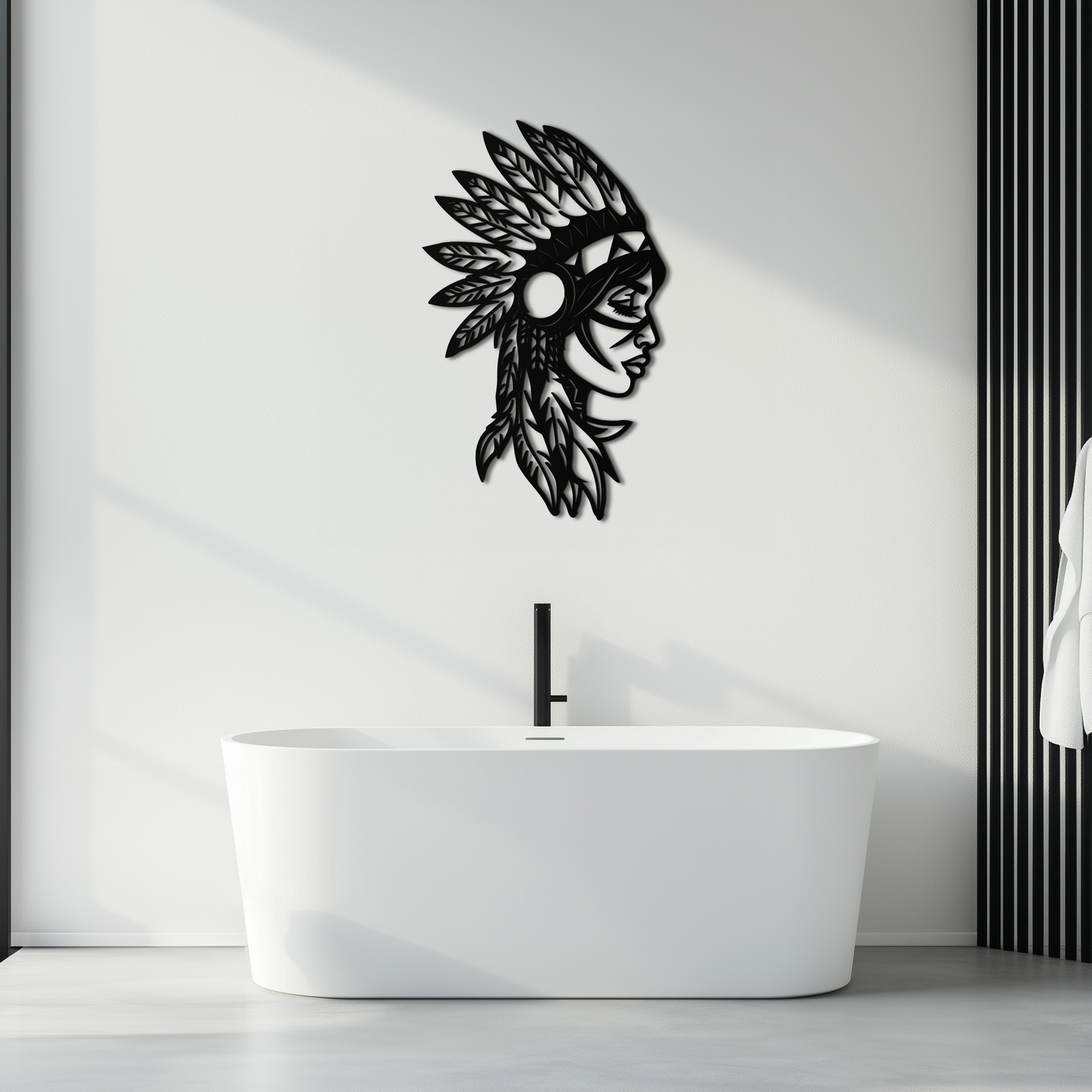 Native American Woman Metal Wall Art - Tribal Female Silhouette Steel Decor- KAF479 - Tampa Home & Garden Store