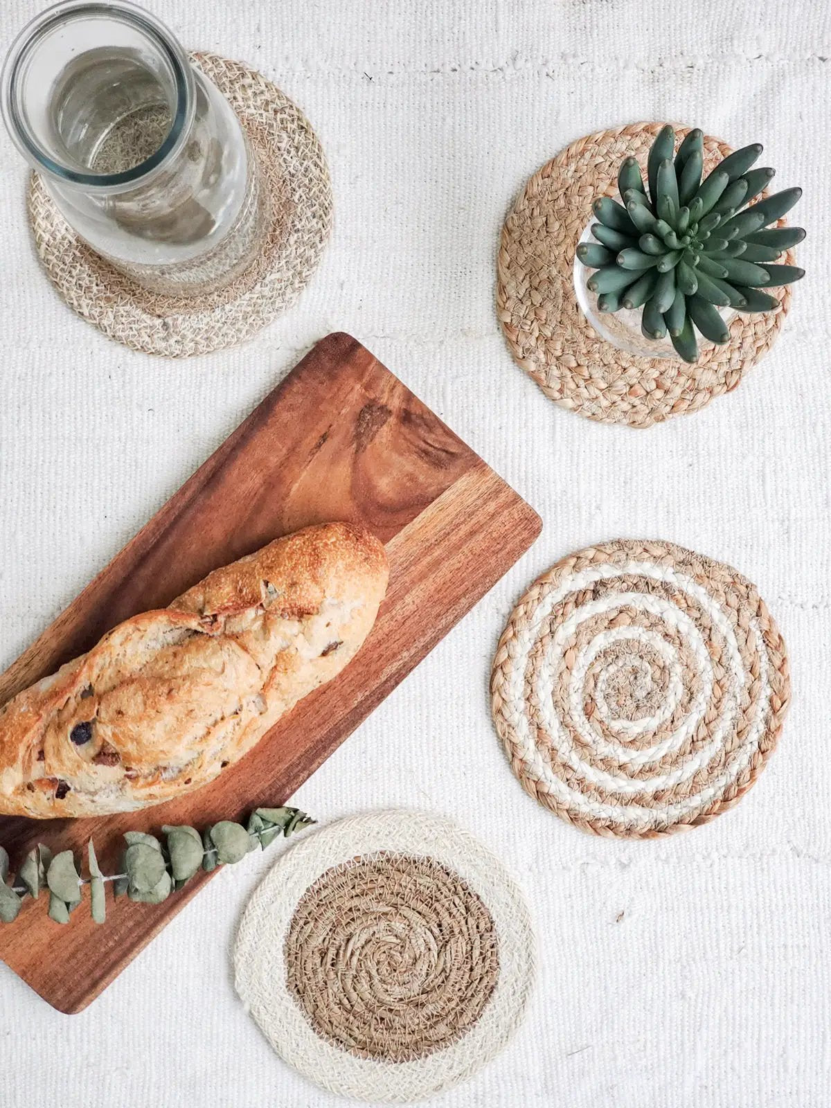 Natural Coaster Trivet Gift Set with Green pouch - Tampa Home & Garden Store