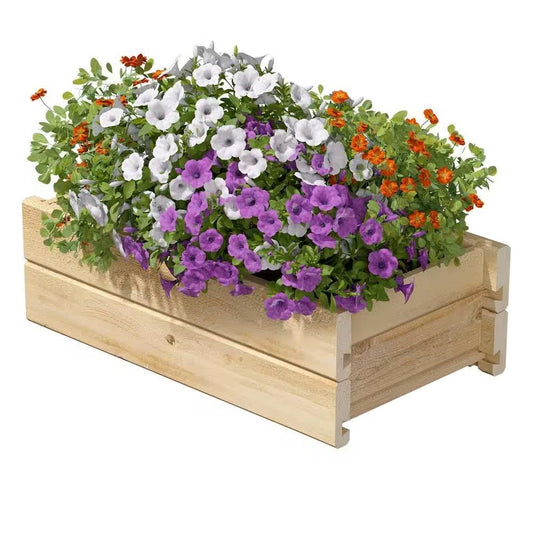 Natural Unfinished Cedar Wood Planter Box 21-inch x 11-inch - Made in USA - Tampa Home & Garden Store