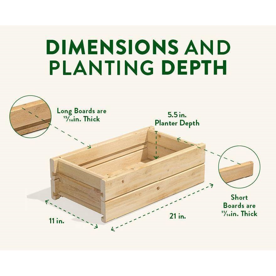 Natural Unfinished Cedar Wood Planter Box 21-inch x 11-inch - Made in USA - Tampa Home & Garden Store