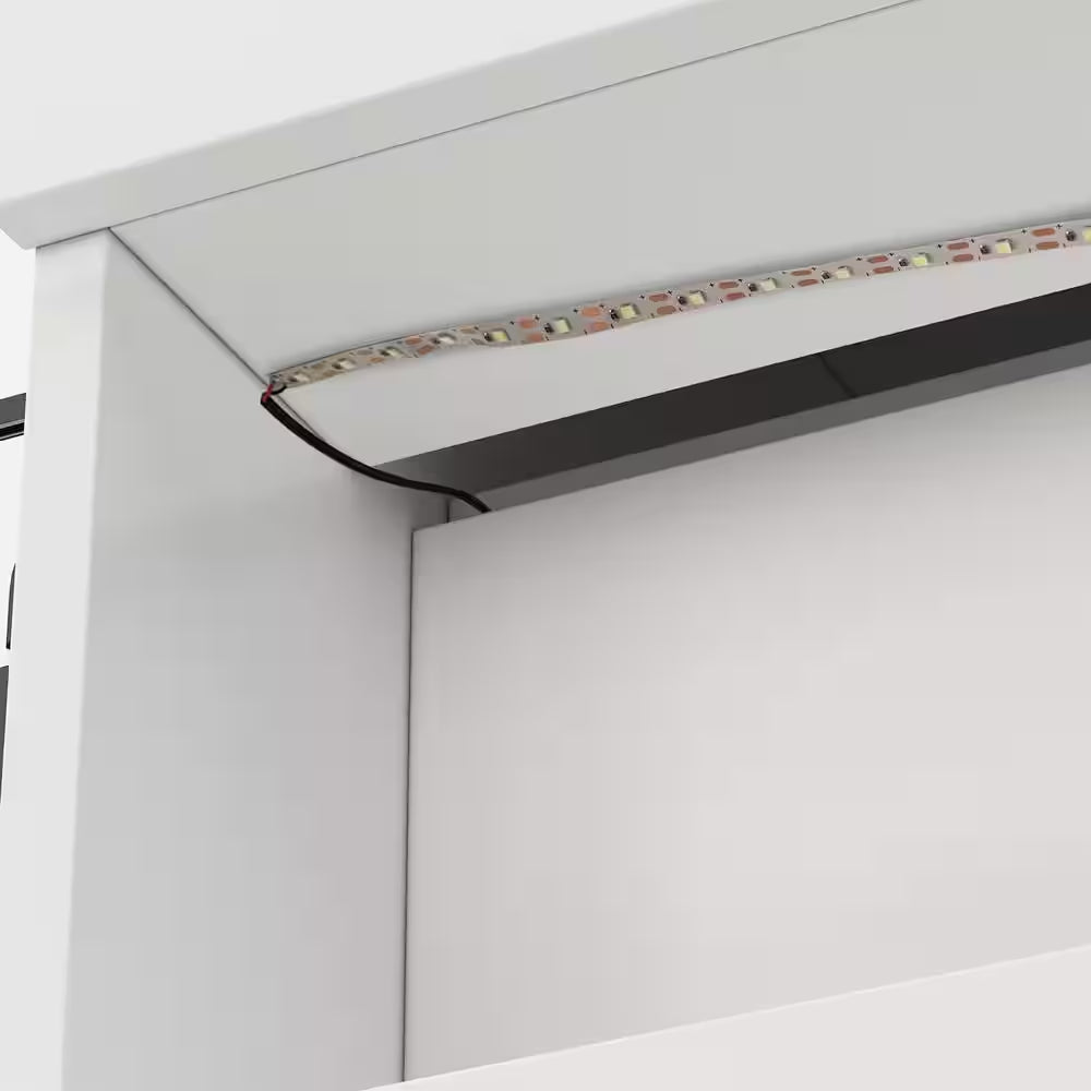 Natural White Corner Computer Desk with Hutch and Storage - Tampa Home & Garden Store