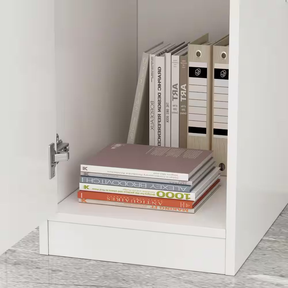 Natural White Corner Computer Desk with Hutch and Storage - Tampa Home & Garden Store