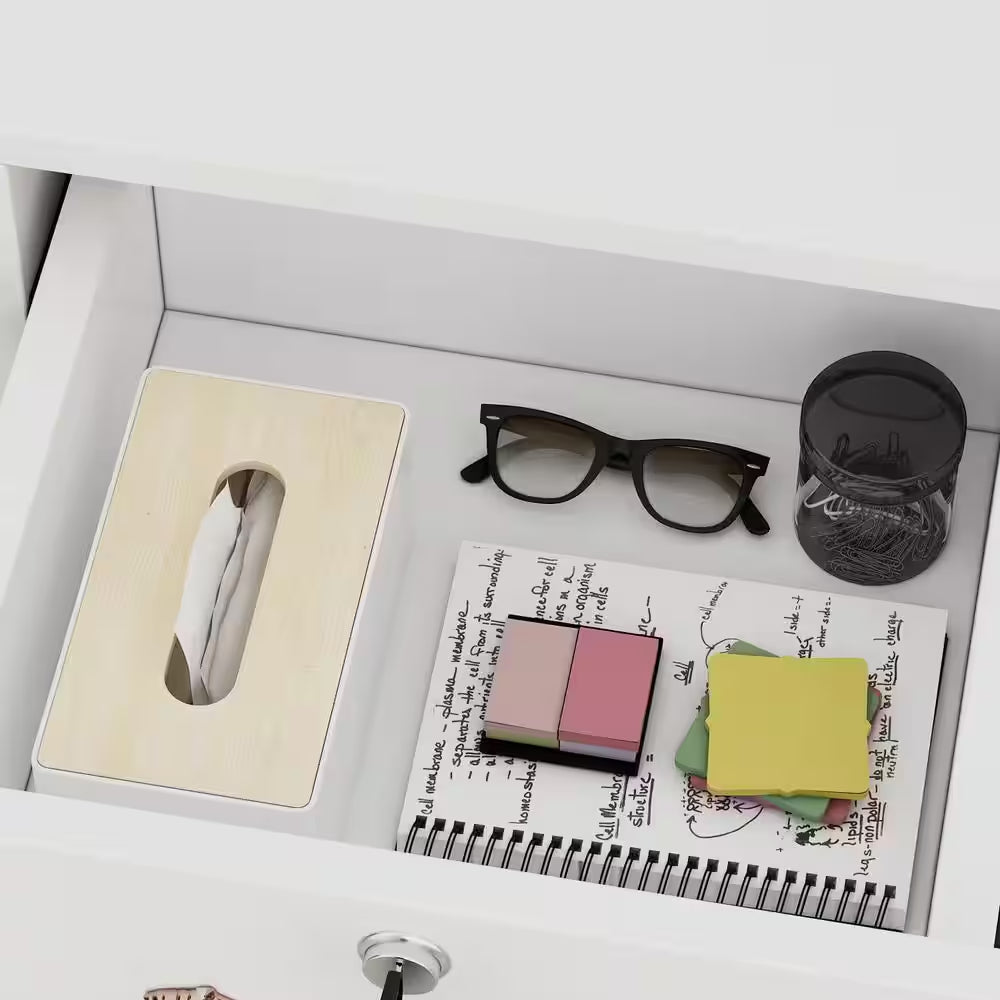 Natural White Corner Computer Desk with Hutch and Storage - Tampa Home & Garden Store