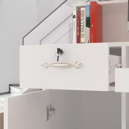 Natural White Corner Computer Desk with Hutch and Storage - Tampa Home & Garden Store