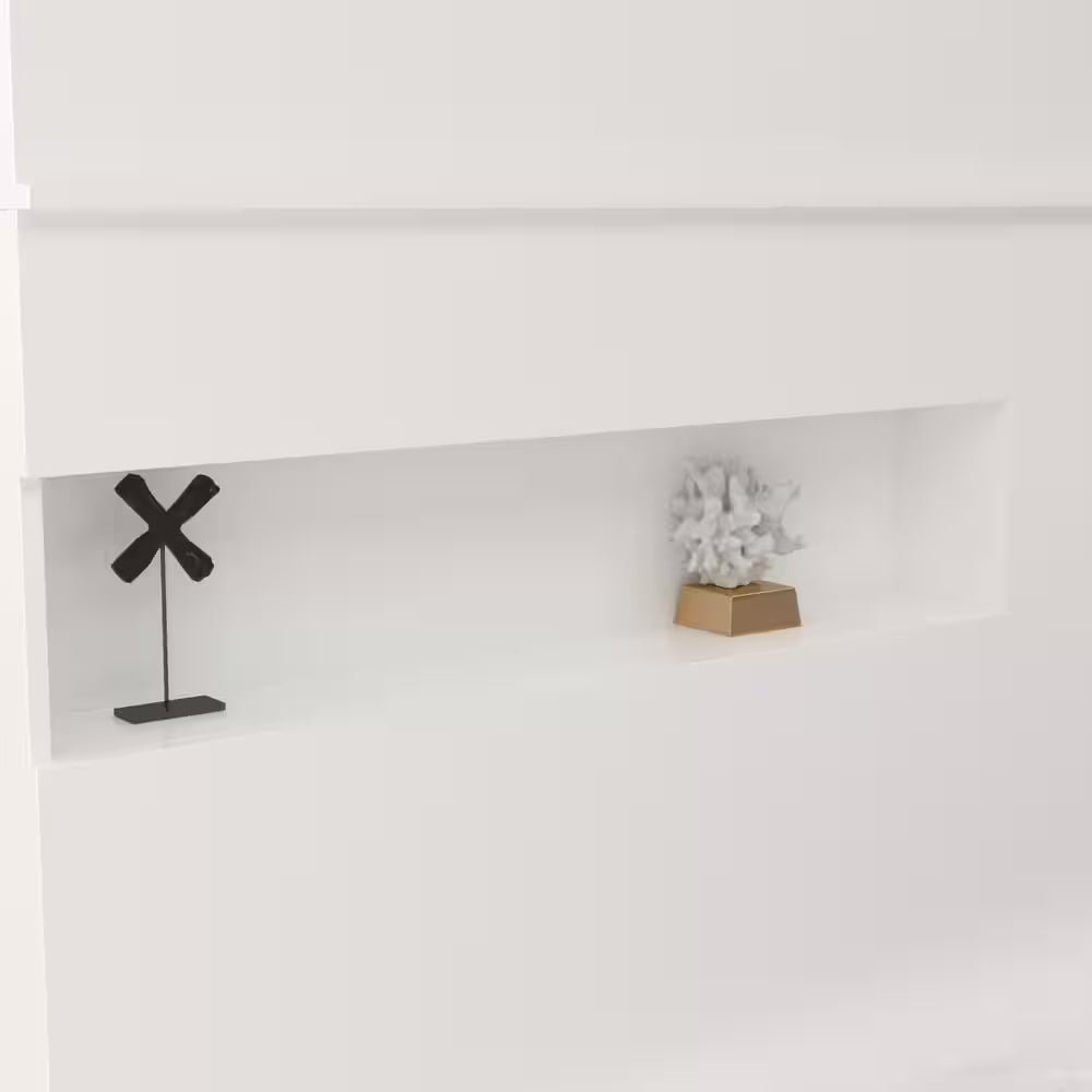 Natural White Corner Computer Desk with Hutch and Storage - Tampa Home & Garden Store