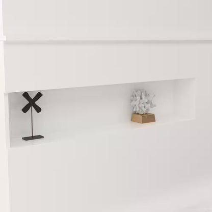 Natural White Corner Computer Desk with Hutch and Storage - Tampa Home & Garden Store