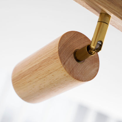 Grain Wood Shade Track Spotlight with adjustable brass head and wood grain finish on Tampa Home & Garden Store