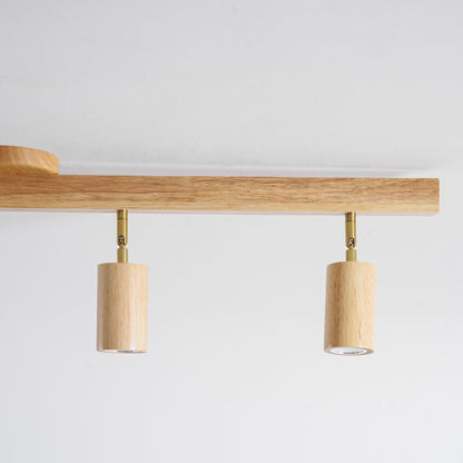 Grain Wood Shade Track Lighting Fixture with adjustable heads in natural wood on Tampa Home & Garden Store