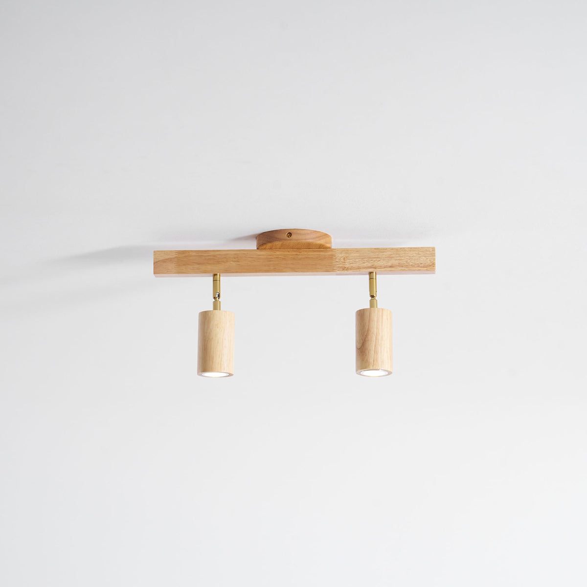 Grain Wood Shade Track Lighting Fixture with two adjustable pendants on Tampa Home & Garden Store