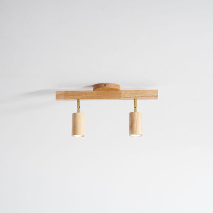 Grain Wood Shade Track Lighting Fixture with two adjustable pendants on Tampa Home & Garden Store