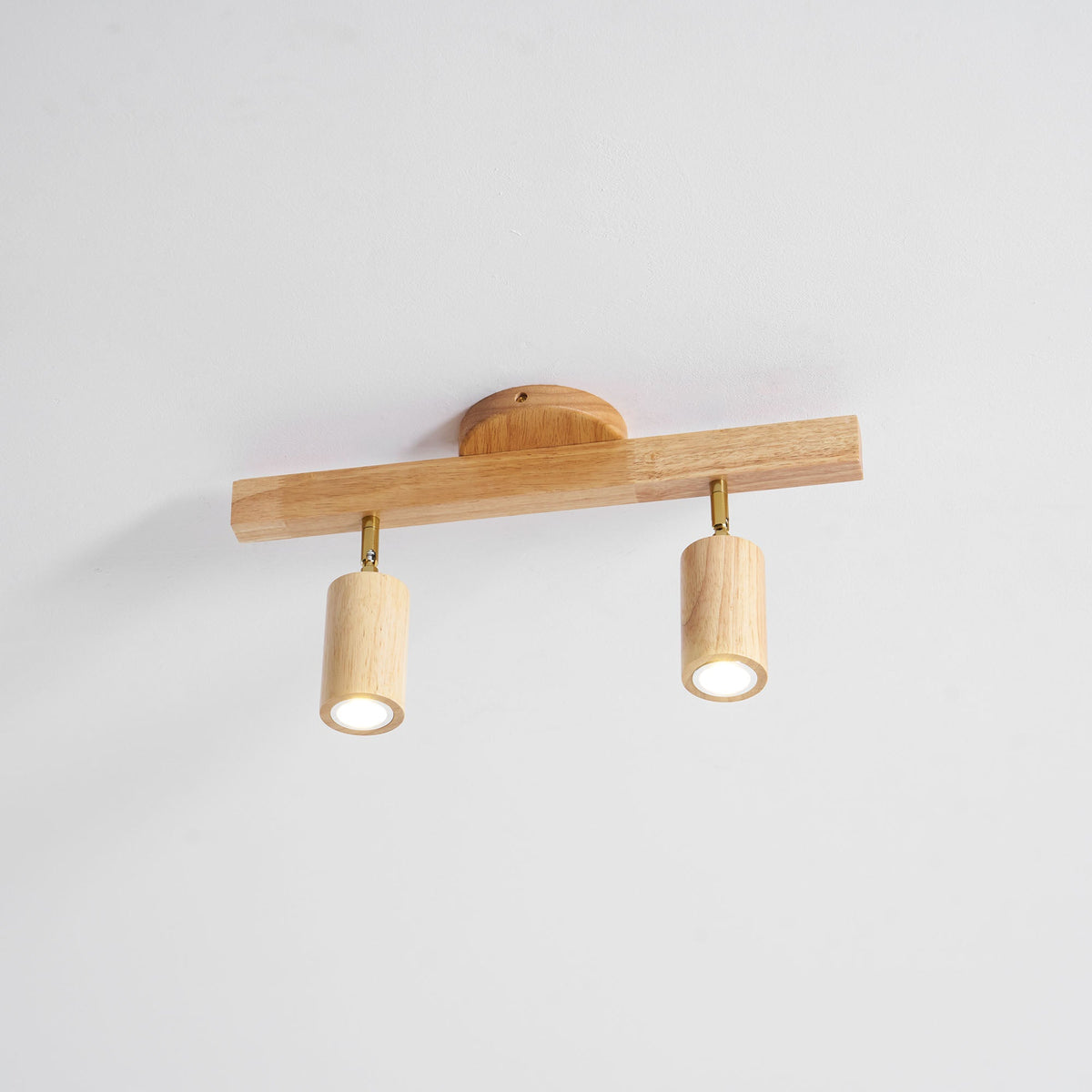 Grain wood shade track lighting fixture with adjustable heads in natural wood Moktan Sabai on Tampa Home & Garden Store