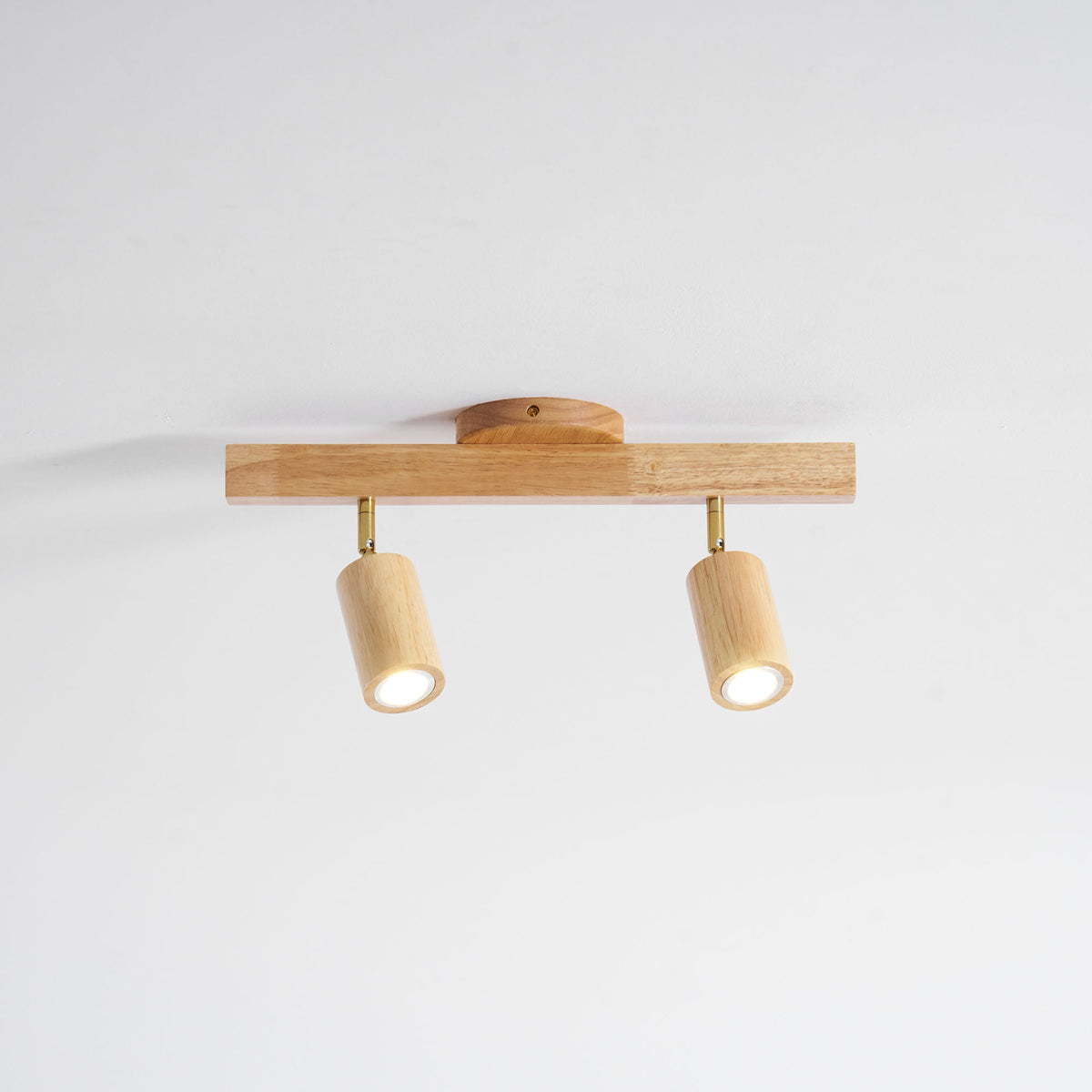 Grain wood shade track light with two adjustable heads, warm glow for islands Moktan Sabai on Tampa Home & Garden Store
