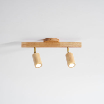 Grain wood shade track light with two adjustable heads, warm glow for islands Moktan Sabai on Tampa Home & Garden Store