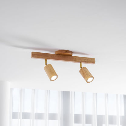 Grain wood shade track spotlight with three heads on a wooden bar for warm kitchen lighting on Tampa Home & Garden Store