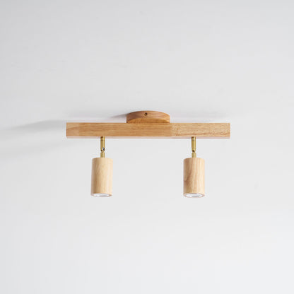 Grain wood shade track lighting fixture with adjustable heads, two natural wood pendants on Tampa Home & Garden Store