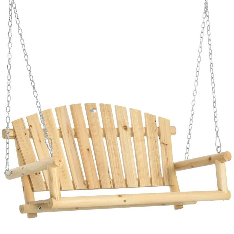 Natural Wooden 2-Seater Hanging Outdoor Porch Swing - Tampa Home & Garden Store