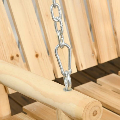 Natural Wooden 2-Seater Hanging Outdoor Porch Swing - Tampa Home & Garden Store