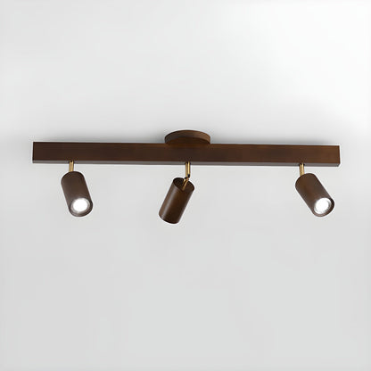 Grain Moktan Sabai wood shade track lighting fixture with 3 adjustable cylindrical heads on Tampa Home & Garden Store