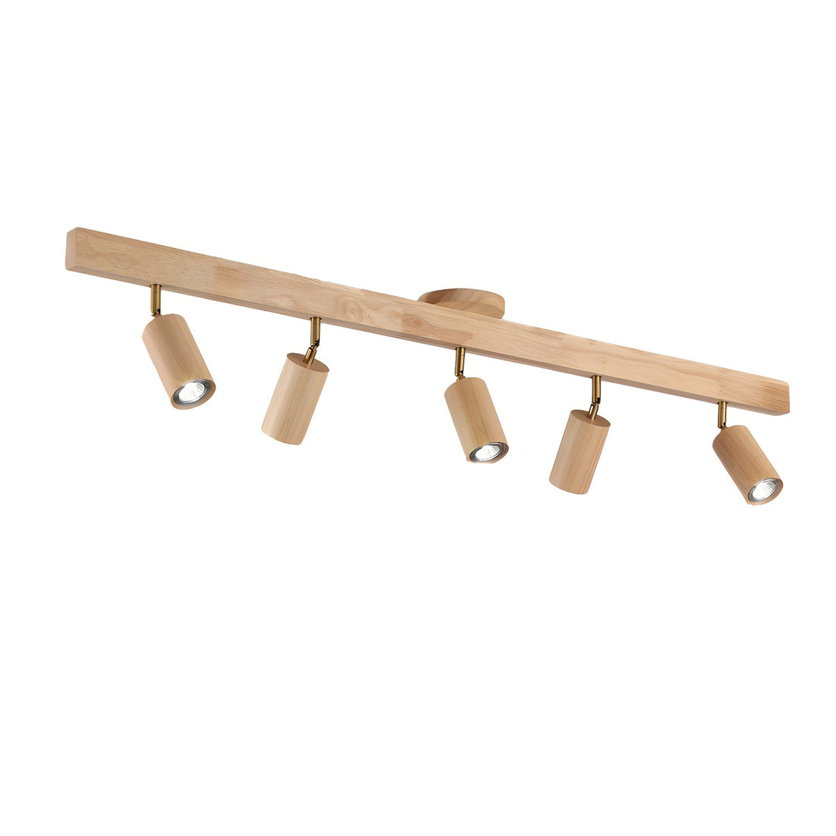 Grain Wood Shade Track Spotlight four-head adjustable lighting fixture in natural wood by Moktan Sabai on Tampa Home & Garden Store