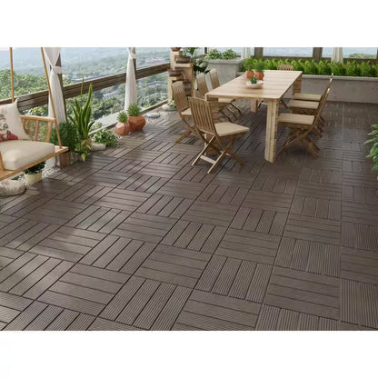Naturesort Bamboo Composite Deck Tiles – Eco-Friendly, Weather & Insect Resistant Interlocking Outdoor Flooring (DIY Snap-Lock Grid) - Tampa Home & Garden Store