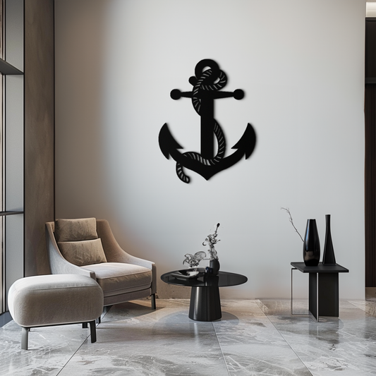 Nautical Anchor Metal Wall Art - Steel Wall Decor for Home and Office - KAF044 - Tampa Home & Garden Store