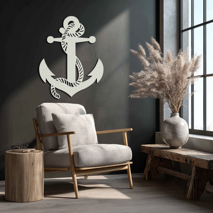 Nautical Anchor Metal Wall Art - Steel Wall Decor for Home and Office - KAF044 - Tampa Home & Garden Store